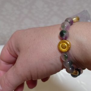 Pulsera con ágatas y fluorita